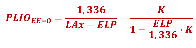 Fórmula de cálculo de la potencia de la LIO.